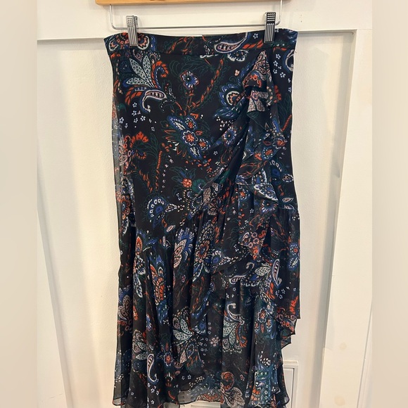 Veronica Beard Tiara Silk Ruffle Midi Skirt size 4 - Picture 4 of 9